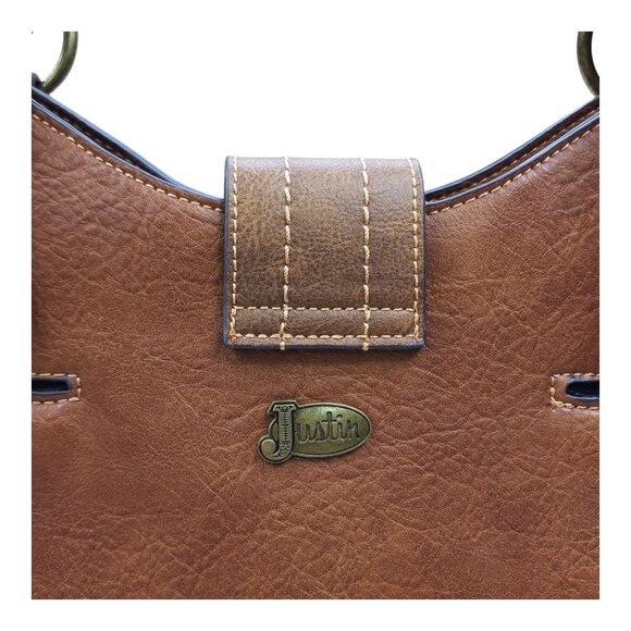 Justin Brown Concealed Carry Handbag With Dual Zippered Pockets Magnet Closure - Picture 13 of 16